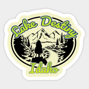 Lake Destiny, Idaho (Black) Sticker